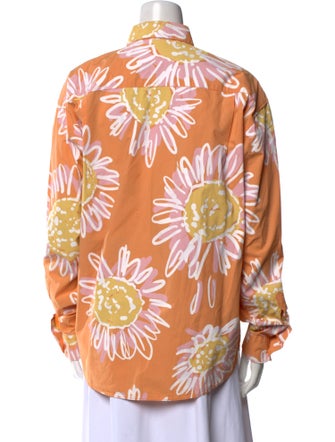 Jacquemus Floral Print Long Sleeve Button-Up Top