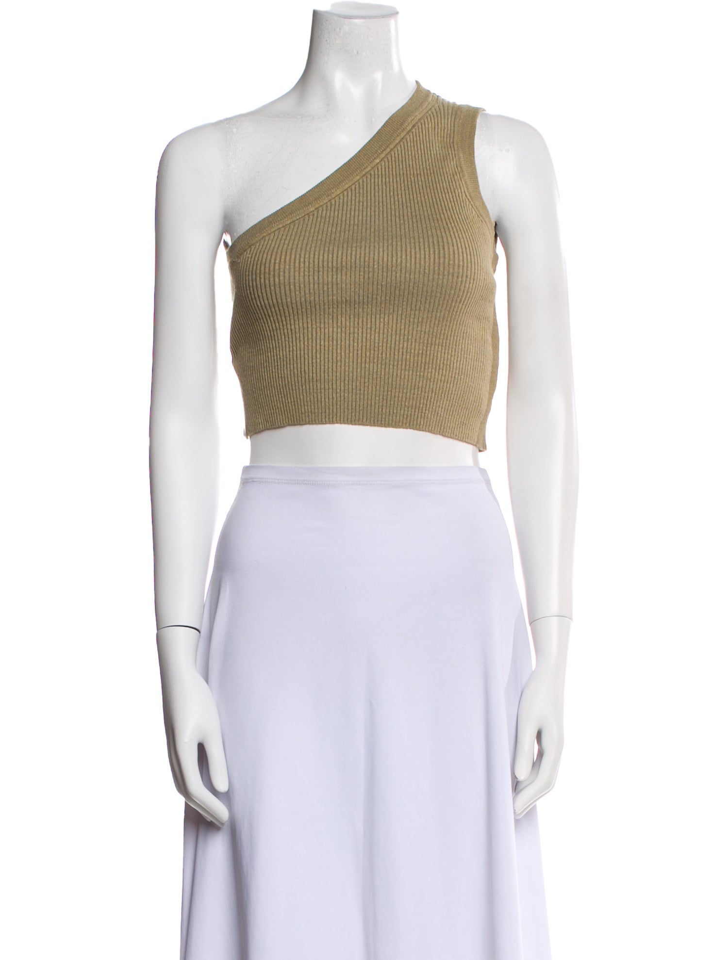 Jacquemus Linen One-Shoulder Crop Top