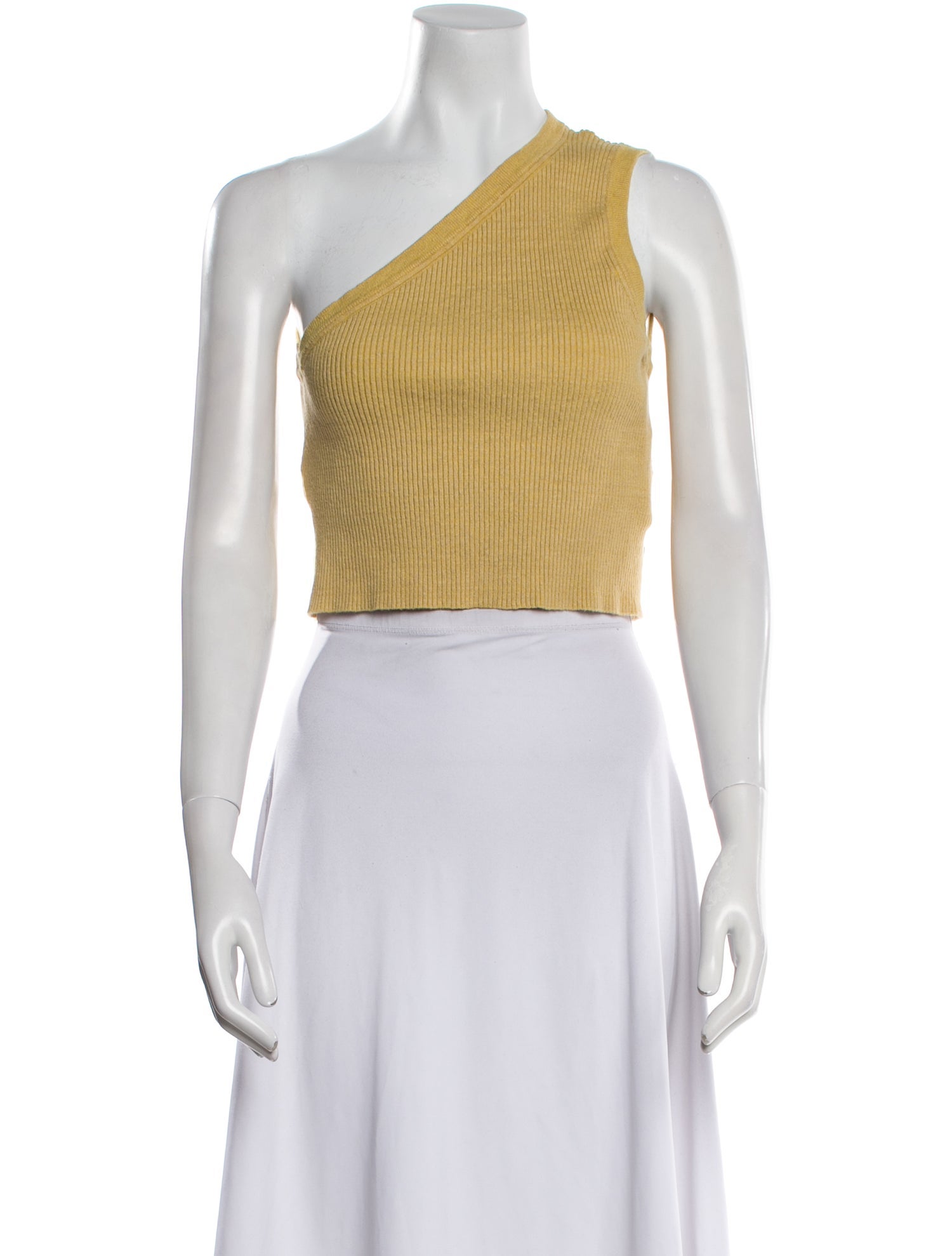 Jacquemus Linen One-Shoulder Crop Top