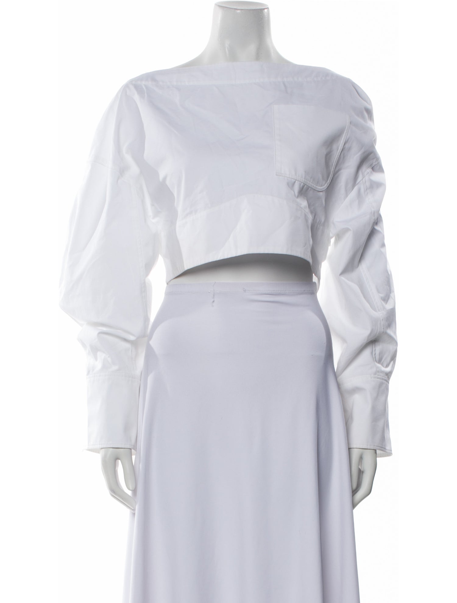 Jacquemus Off-The-Shoulder Long Sleeve Crop Top