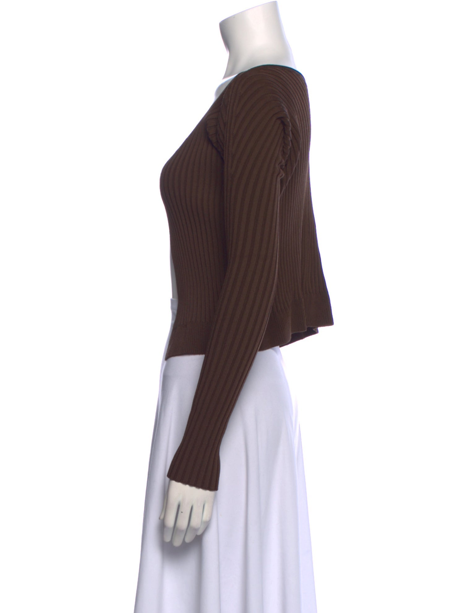 Jacquemus V-Neck Long Sleeve Crop Top