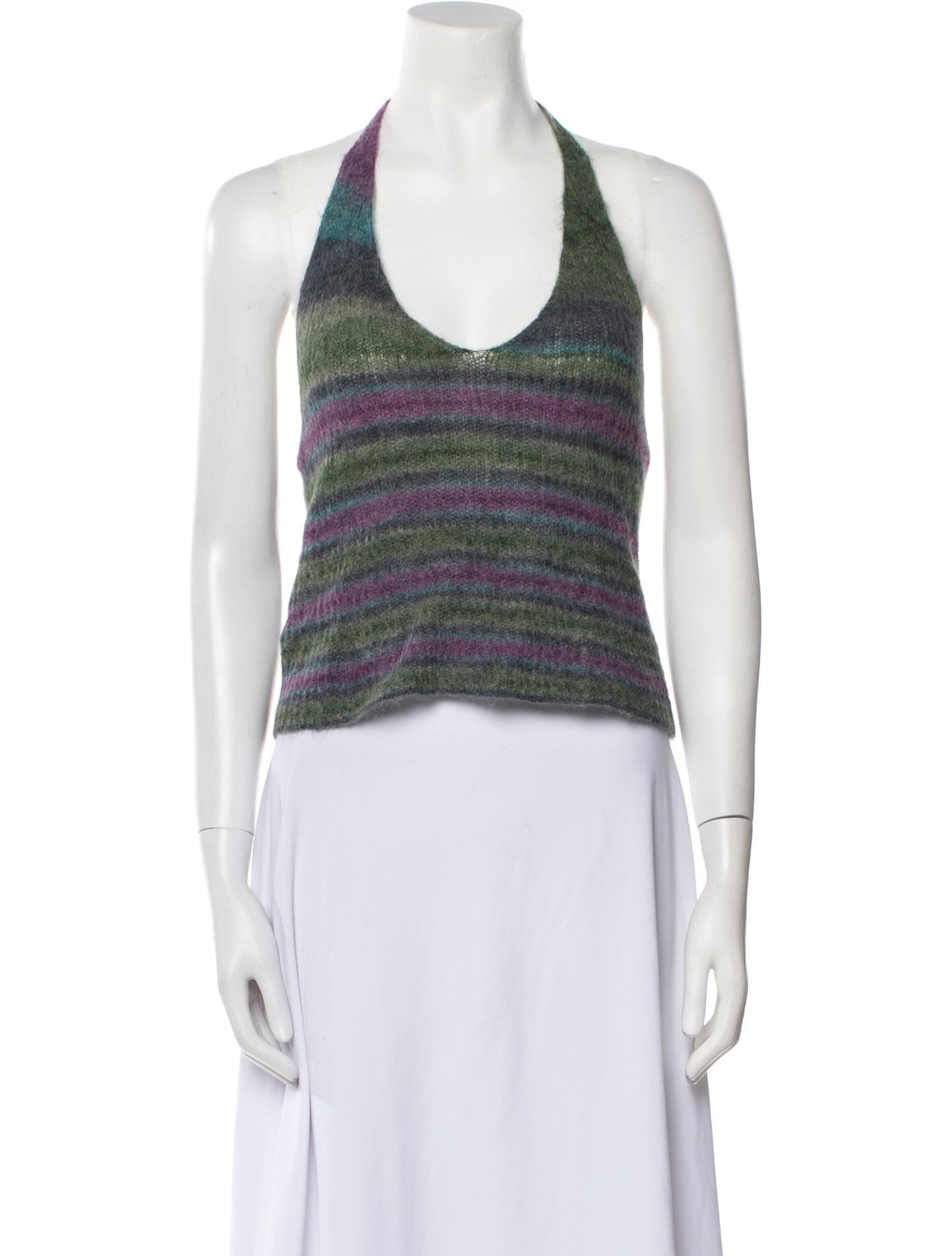 Jacquemus Striped Halterneck Crop Top