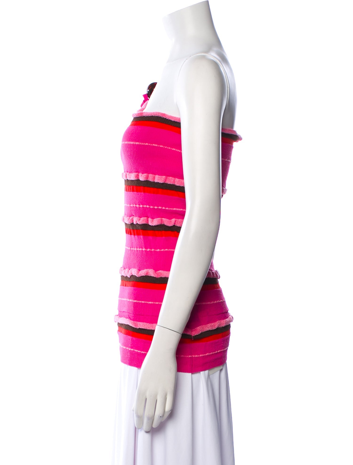 Jacquemus Striped One-Shoulder Top