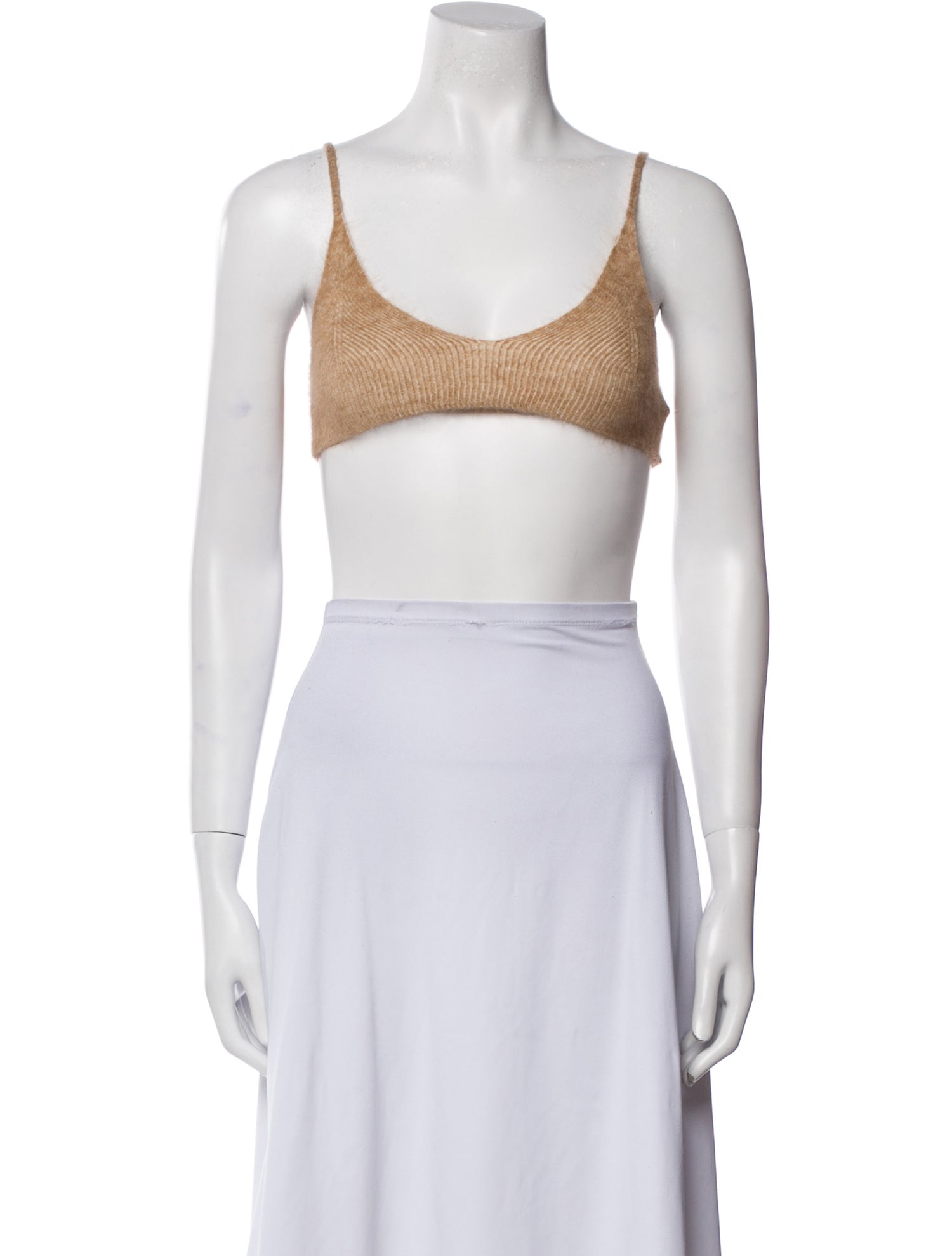 Jacquemus Mohair Scoop Neck Crop Top