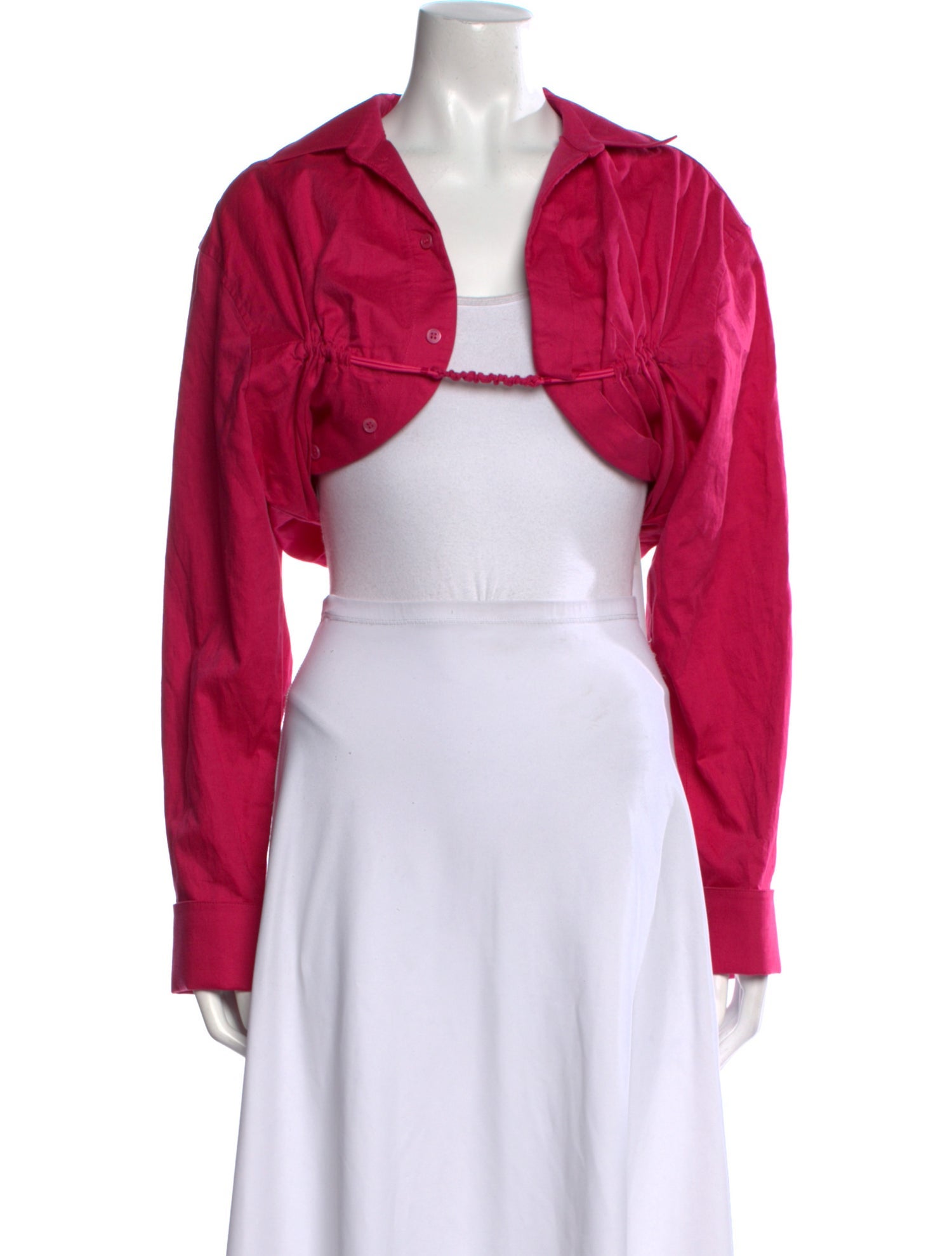 Jacquemus V-Neck Long Sleeve Crop Top