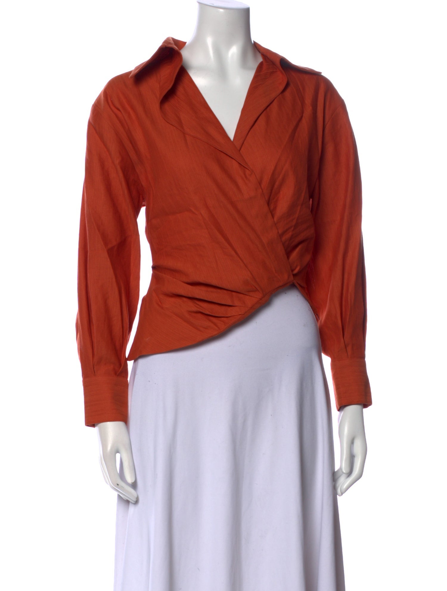 Jacquemus Linen Long Sleeve Crop Top