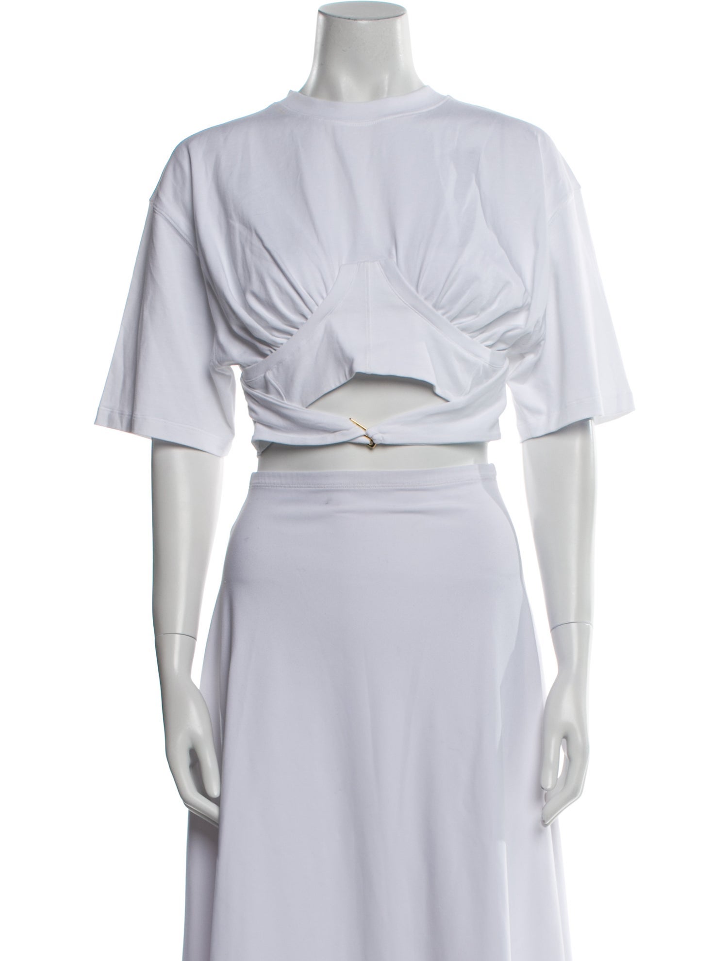 Jacquemus Mock Neck Short Sleeve Crop Top