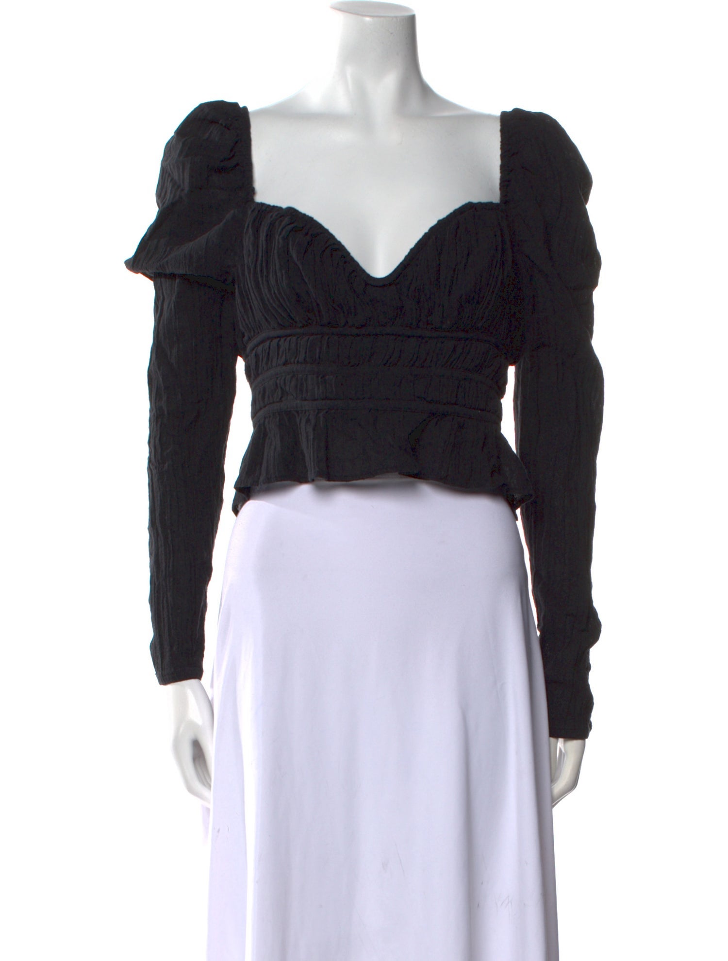 Jacquemus Square Neckline Long Sleeve Crop Top