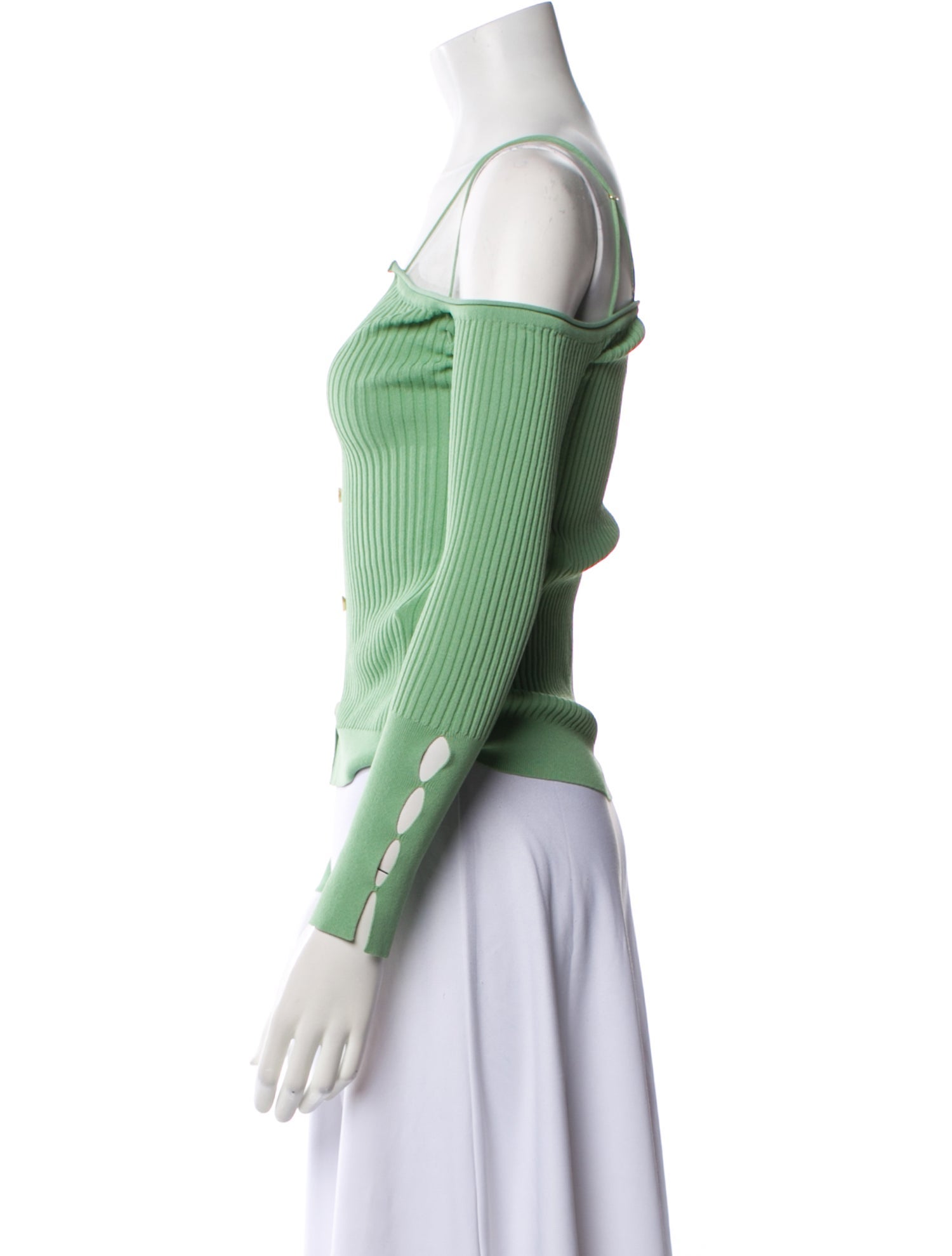 Jacquemus V-Neck Long Sleeve Crop Top