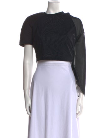 Jacquemus Crew Neck Short Sleeve Crop Top