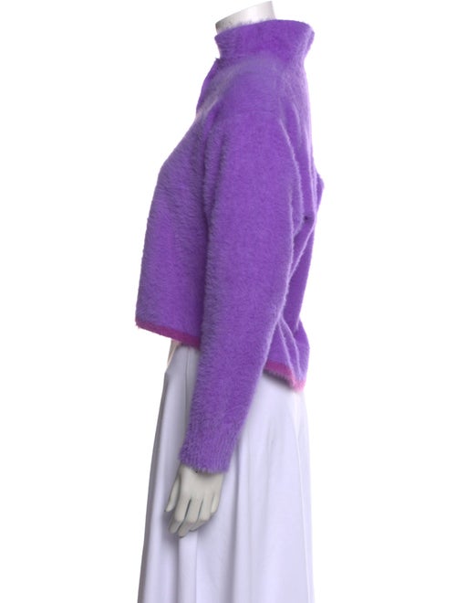 Jacquemus Faux Fur Mock Neck Crop Top