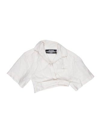 Jacquemus Linen Sleeveless Crop Top