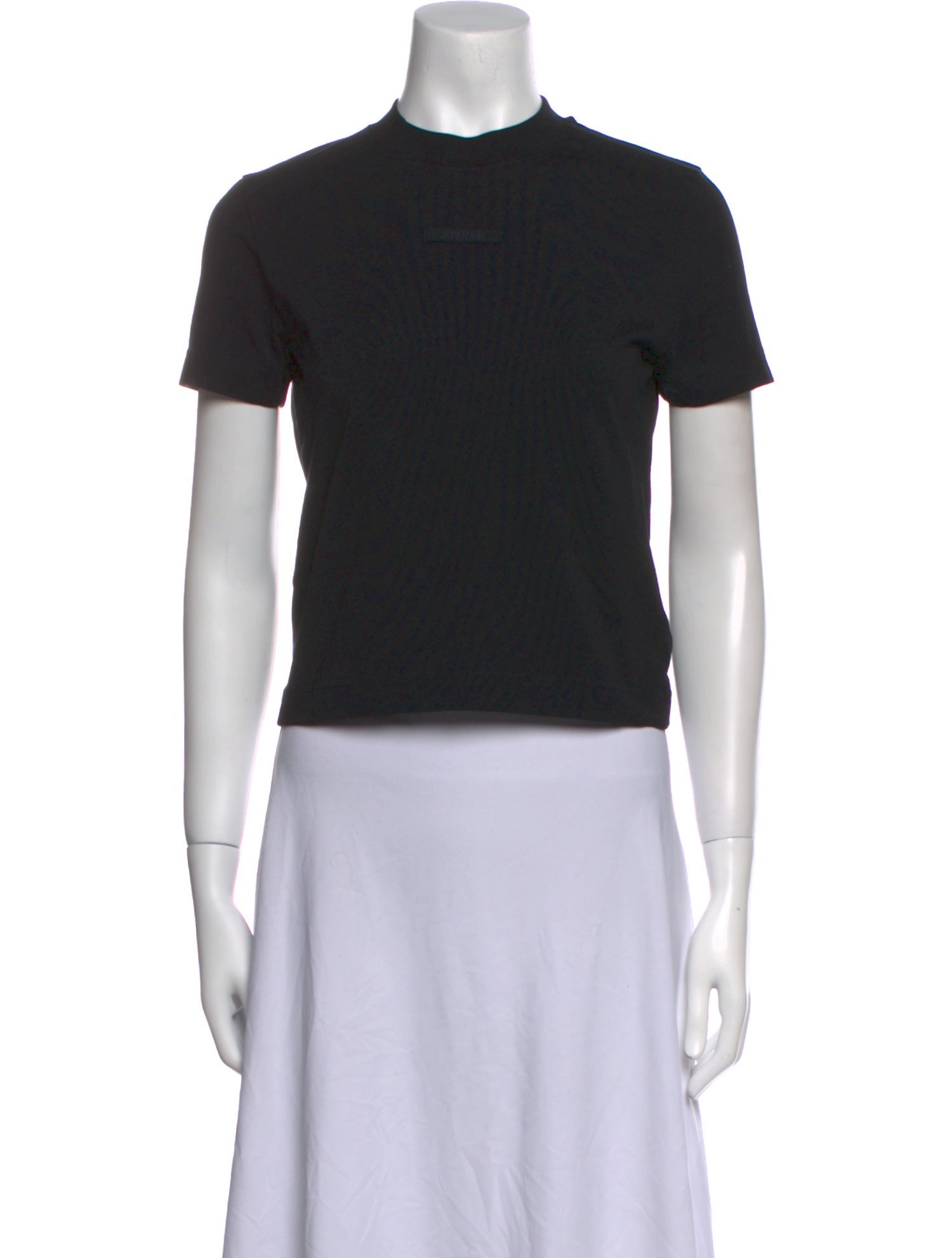 Jacquemus Mock Neck Short Sleeve Crop Top