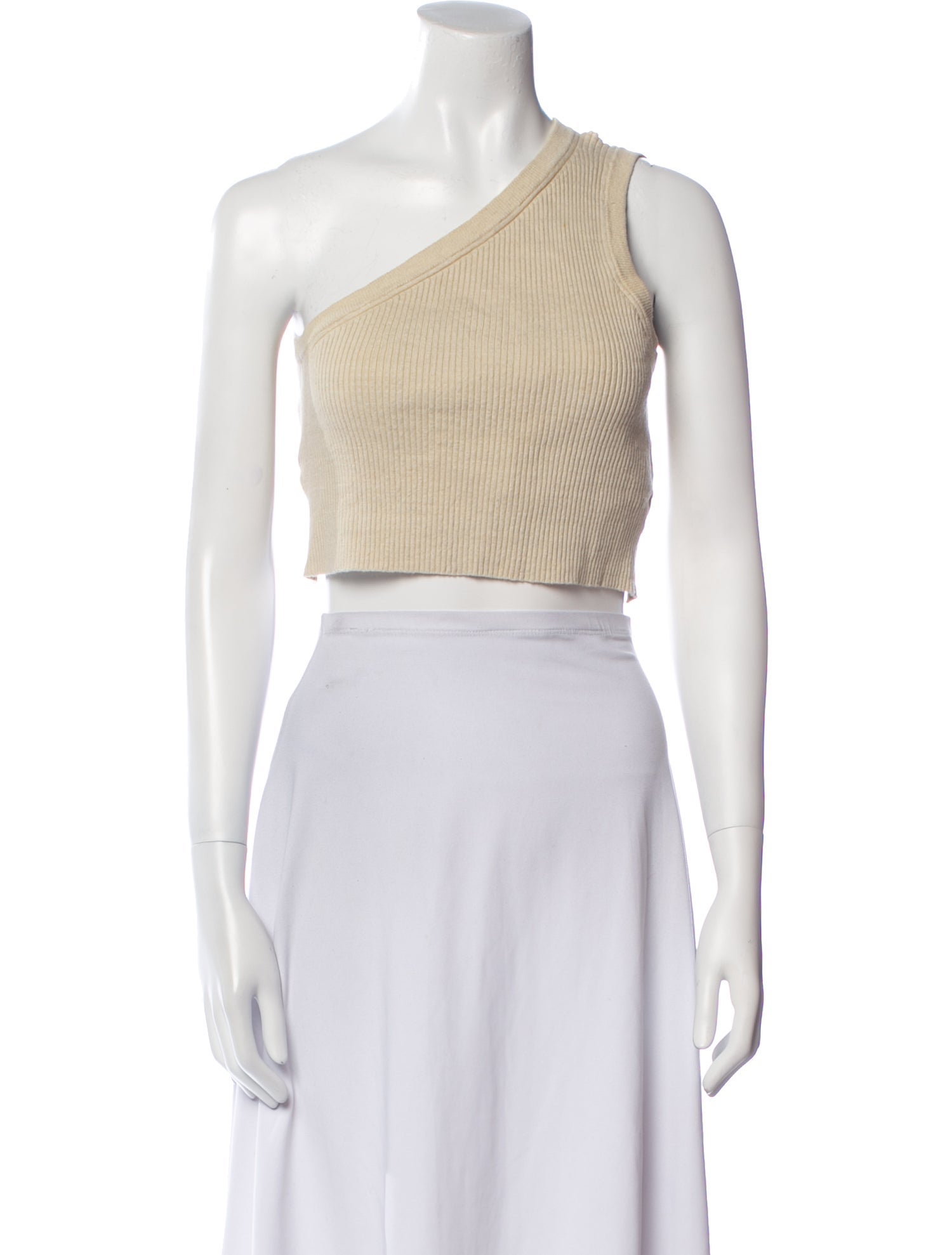 Jacquemus Linen One-Shoulder Crop Top
