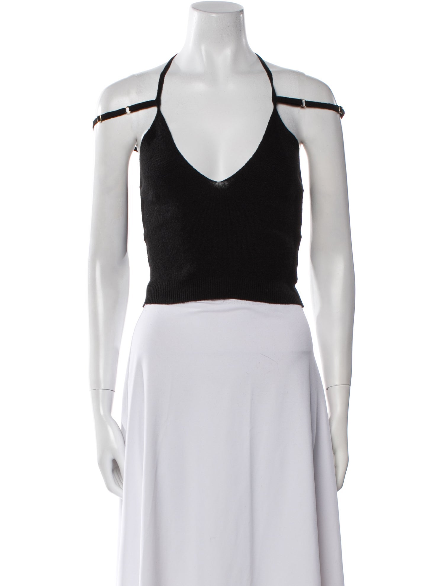 Jacquemus Linen V-Neck Crop Top