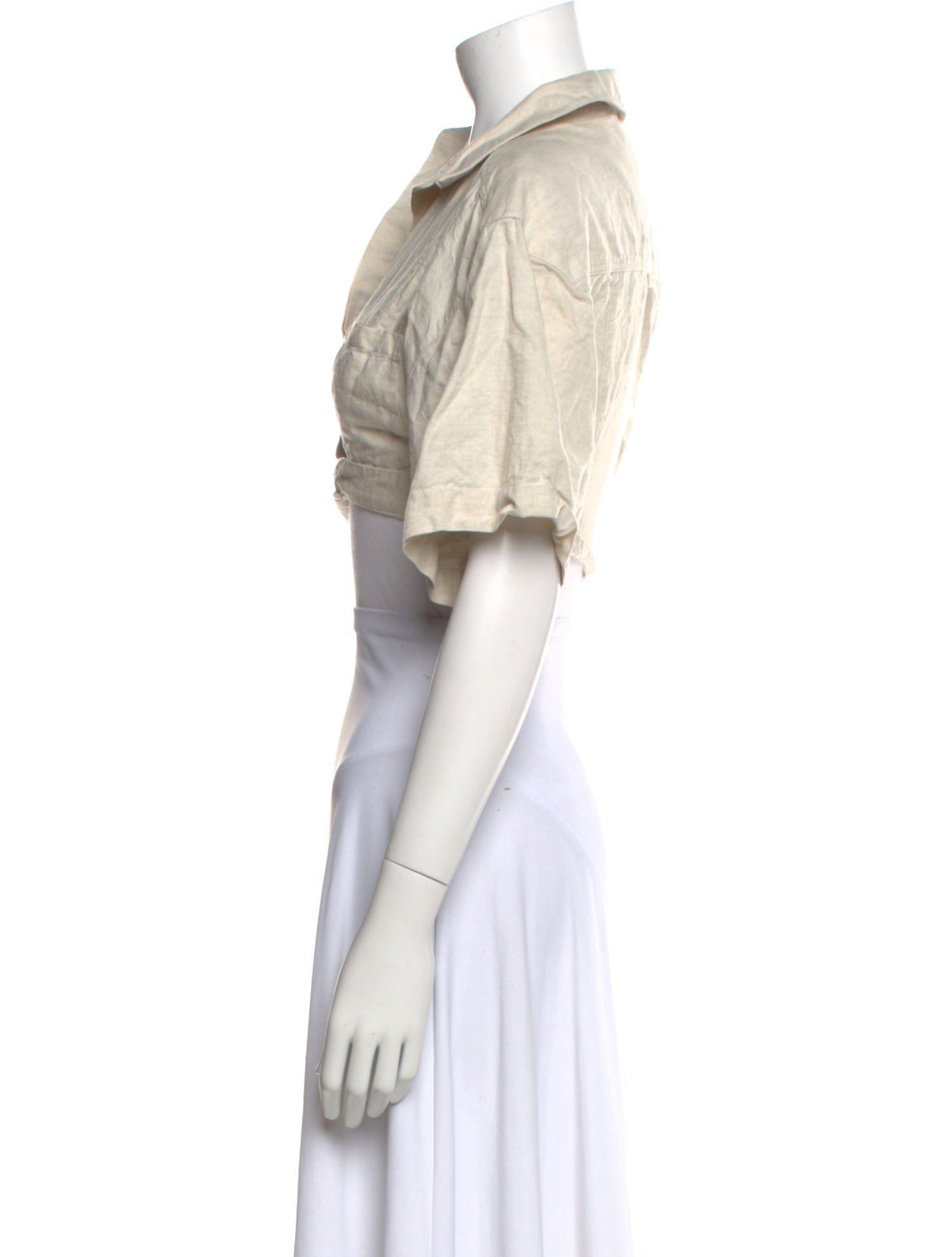 Jacquemus Linen V-Neck Crop Top