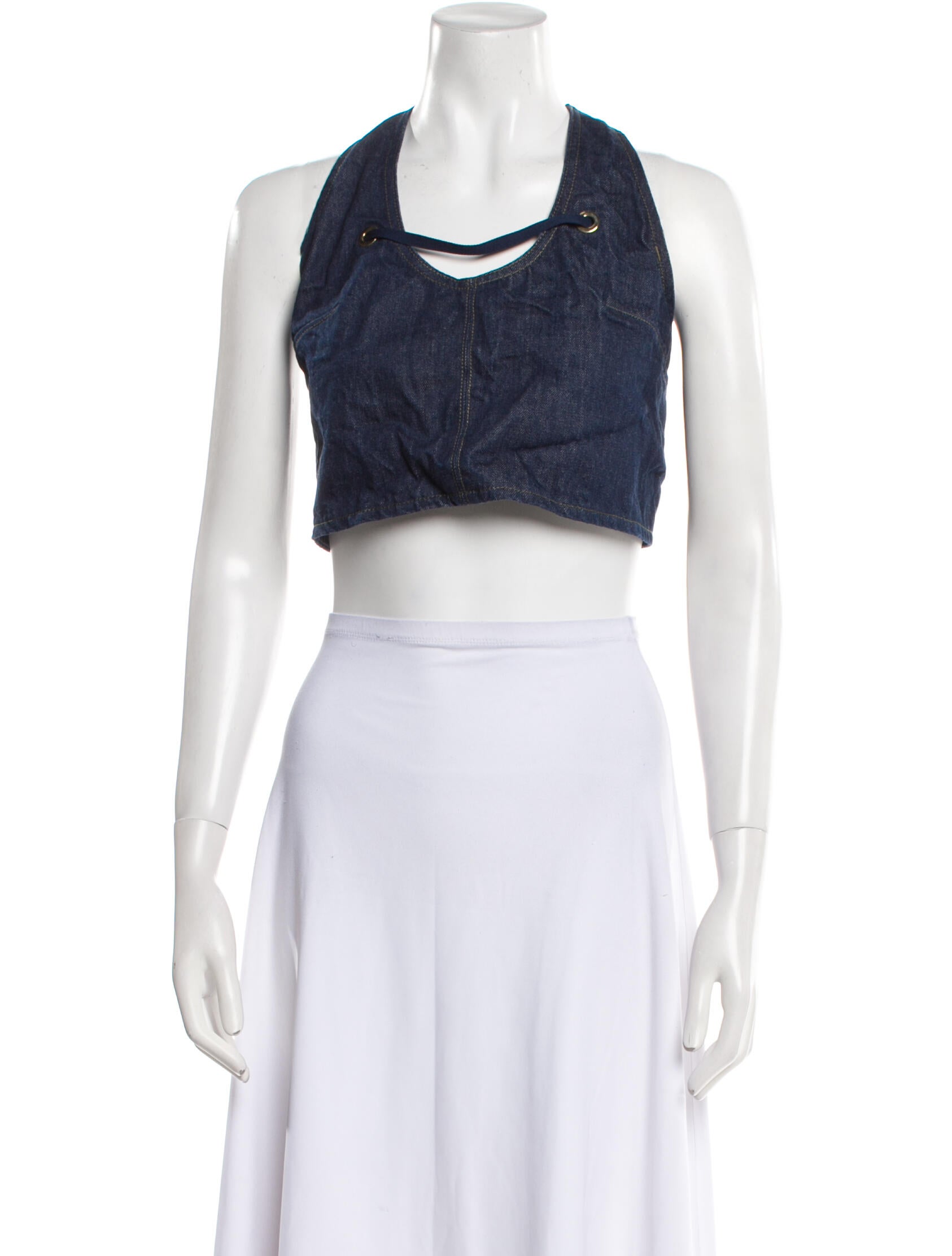 Jacquemus Halterneck Sleeveless Crop Top