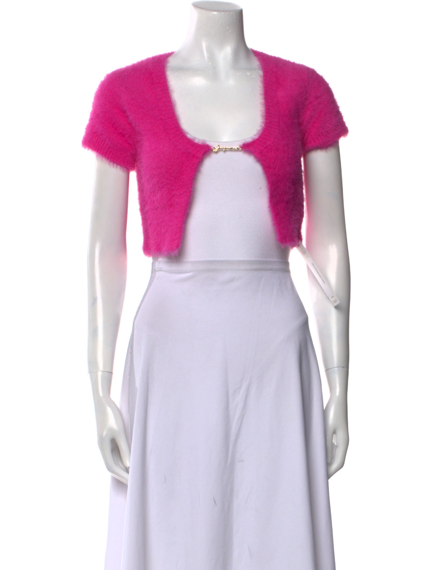 Jacquemus V-Neck Short Sleeve Crop Top