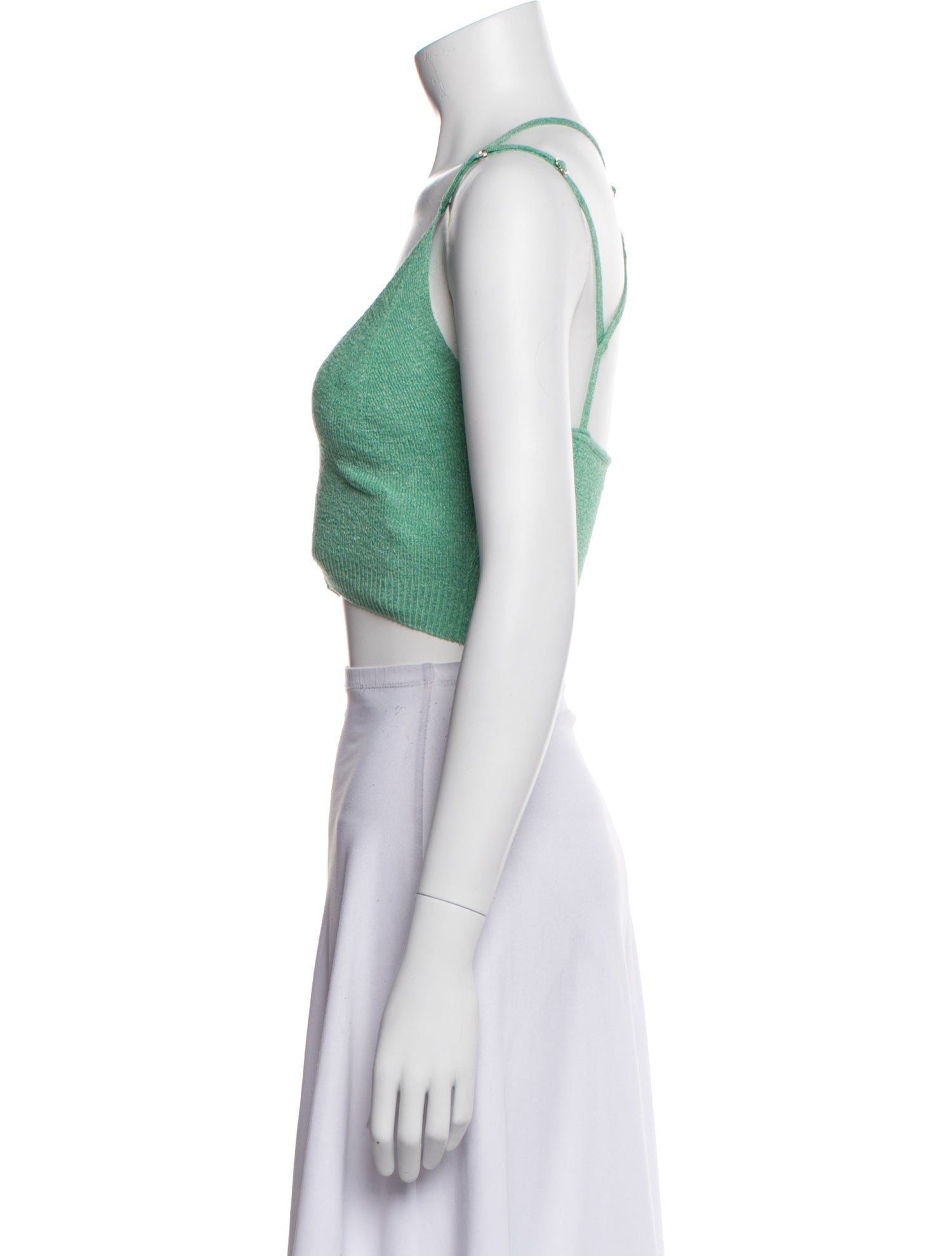 Jacquemus Linen V-Neck Crop Top
