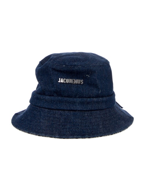 Jacquemus Blue cotton Jacquemus Bucket Hat with bow embellishment. Designer size 58