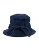 Jacquemus Blue cotton Jacquemus Bucket Hat with bow embellishment. Designer size 58