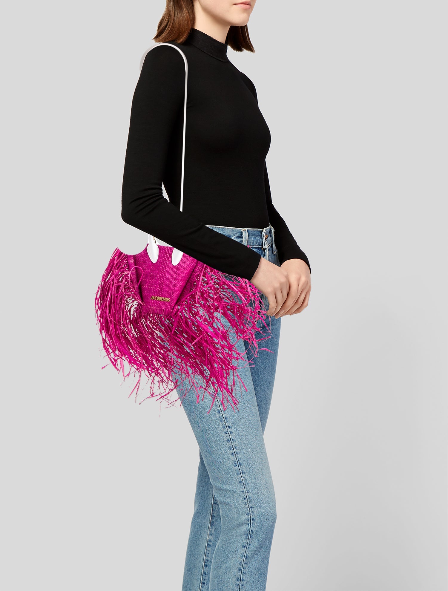 Jacquemus Raffia Top Handle Bag