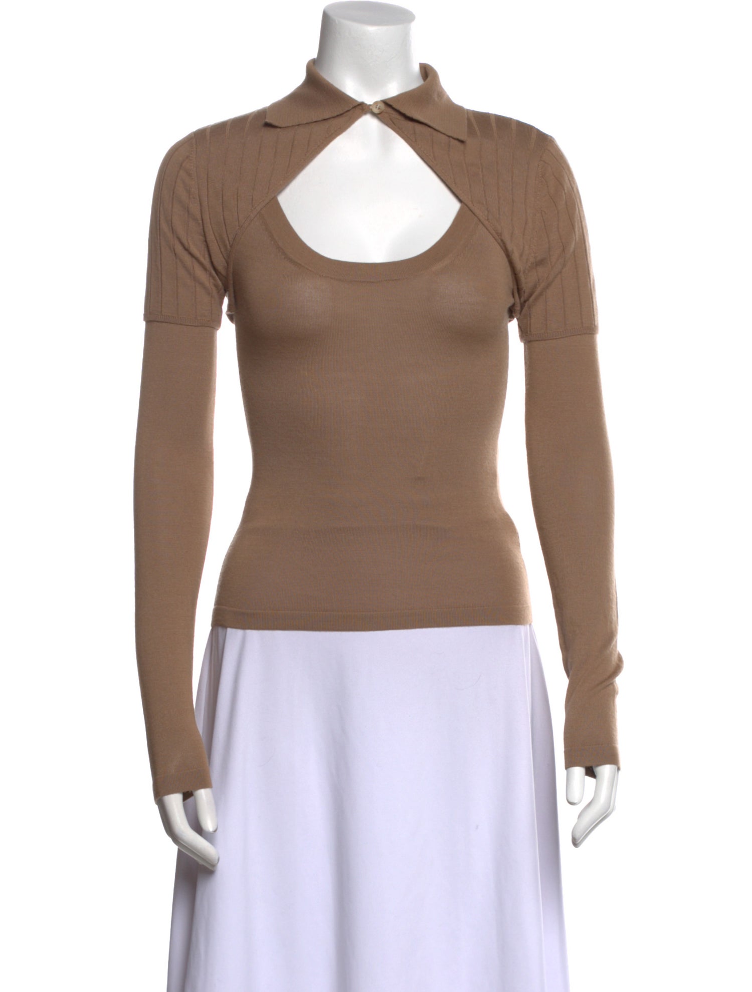 Jacquemus Mock Neck Long Sleeve Top