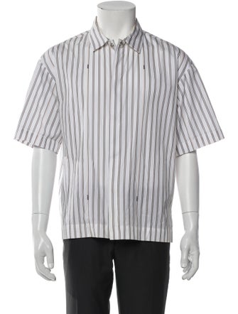 Jacquemus Striped Short Sleeve Dress Shirt