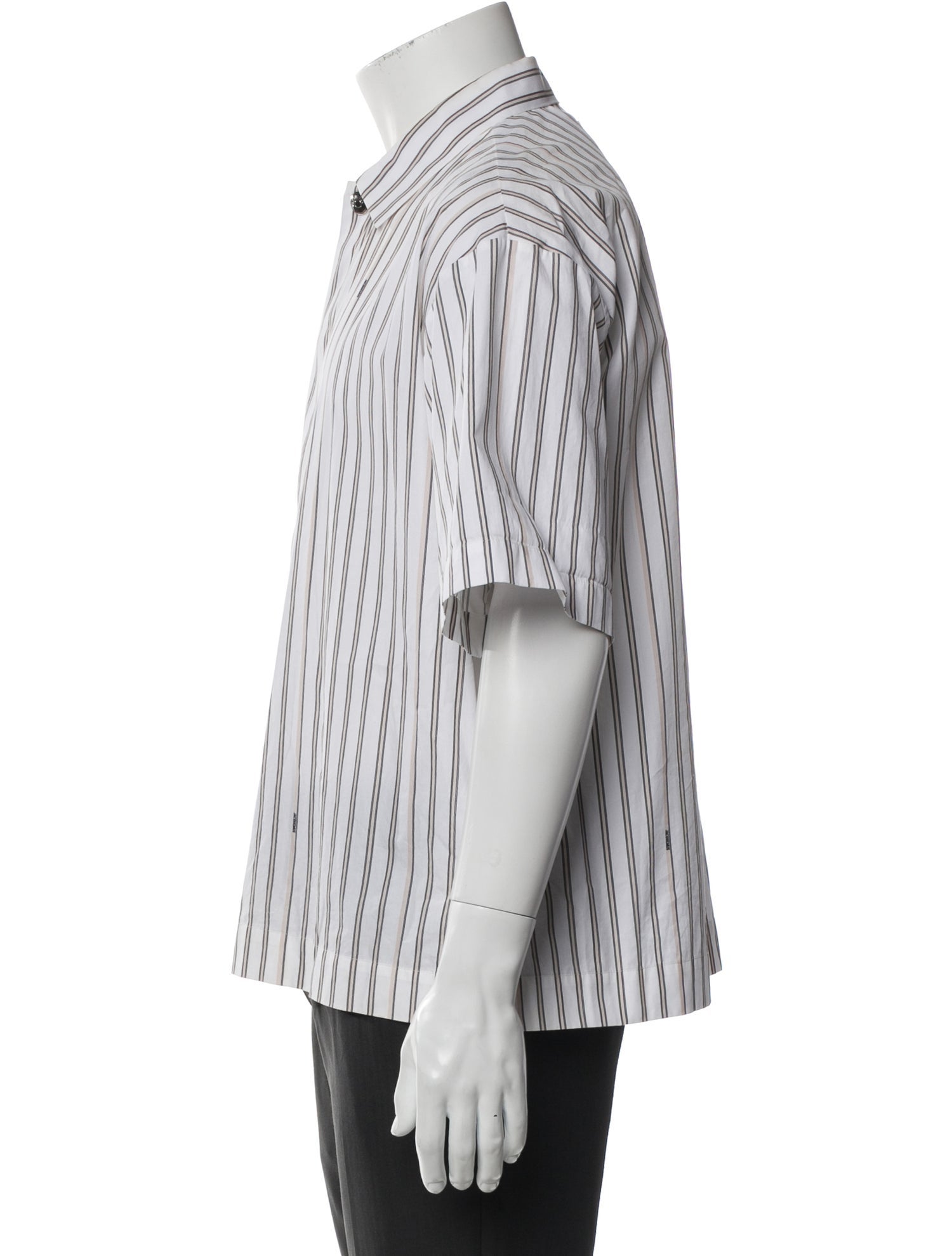 Jacquemus Striped Short Sleeve Dress Shirt