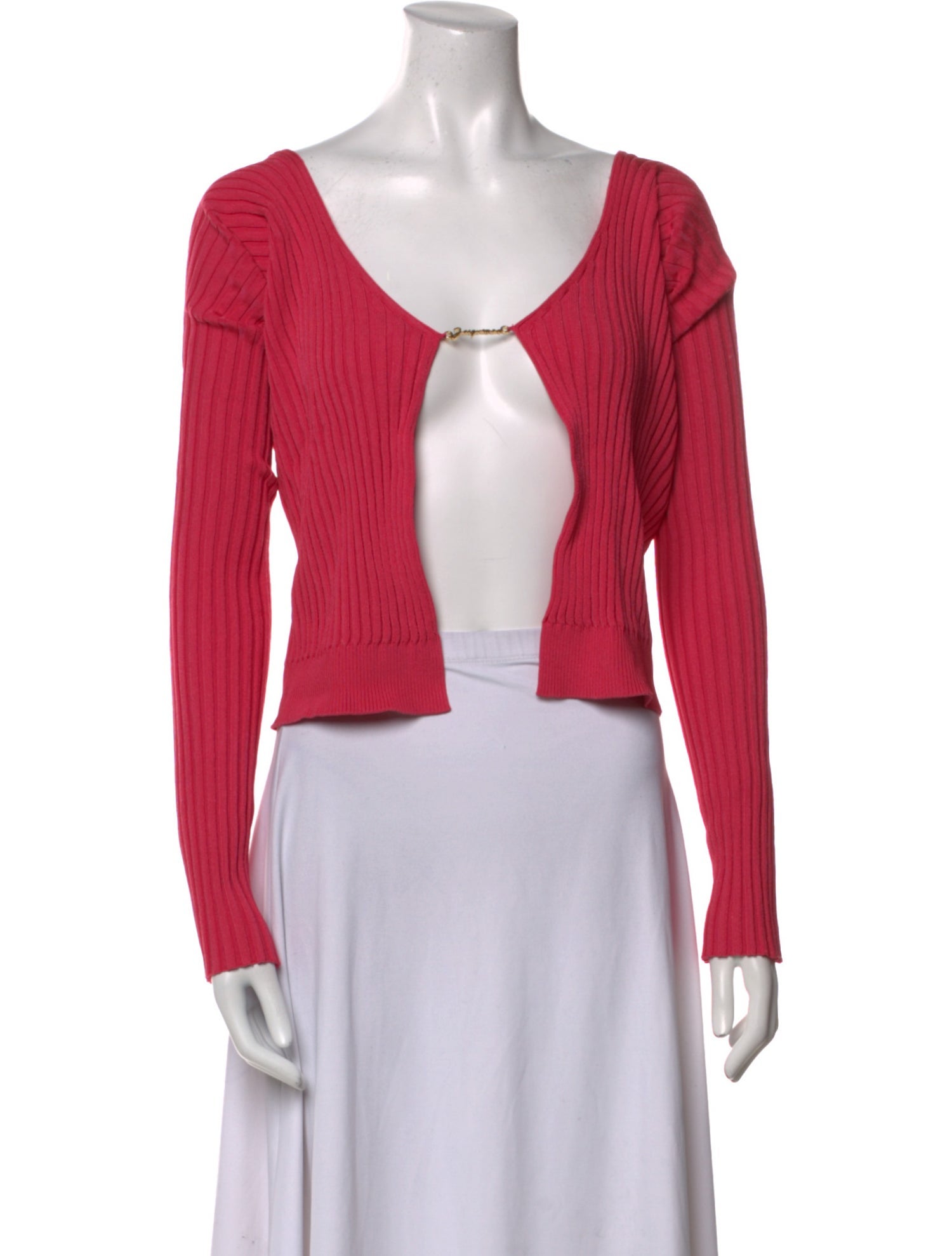 Jacquemus V-Neck Long Sleeve Crop Top