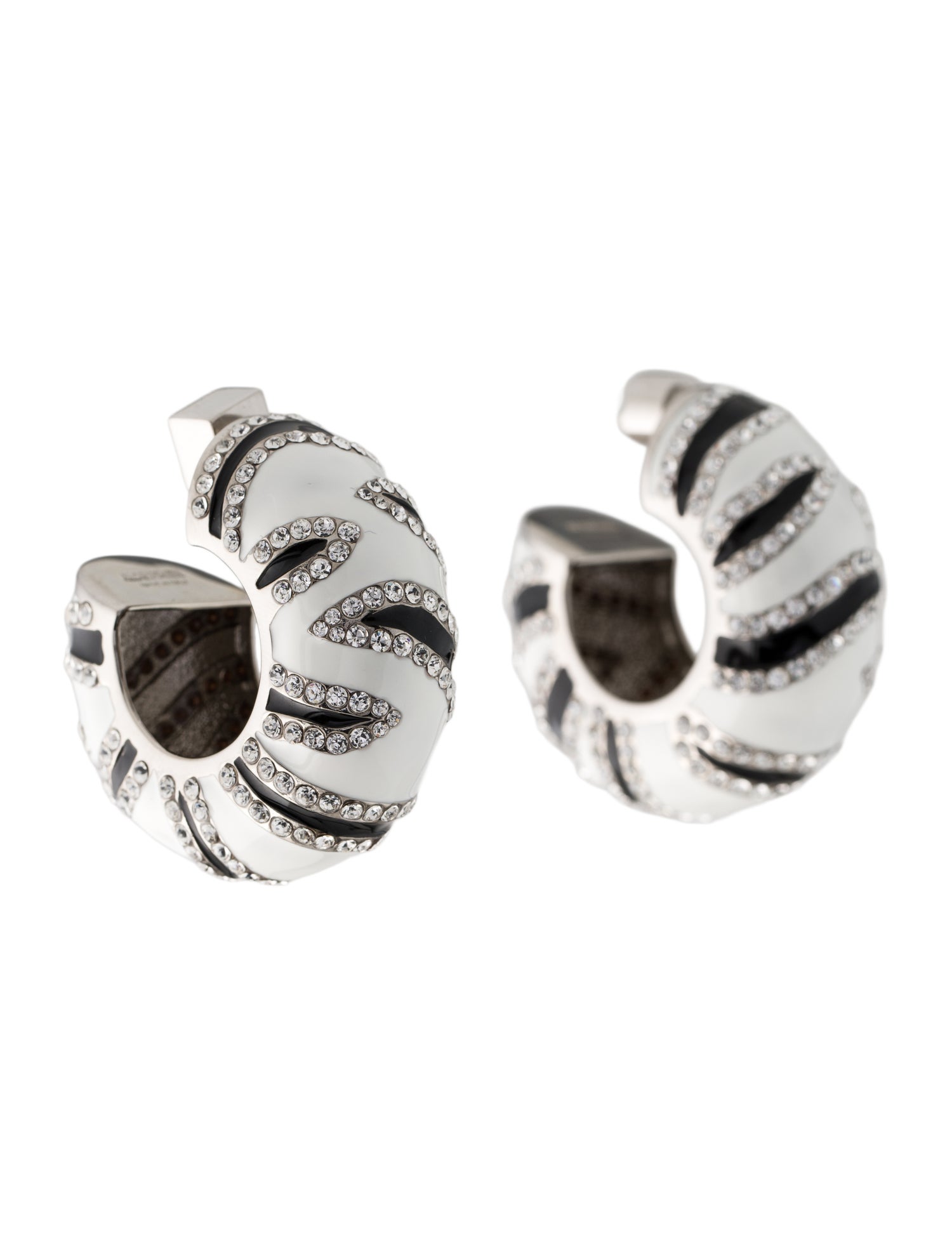 Jacquemus Enamel & Crystal Hoop Earrings