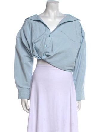 Jacquemus Nylon V-Neck Crop Top