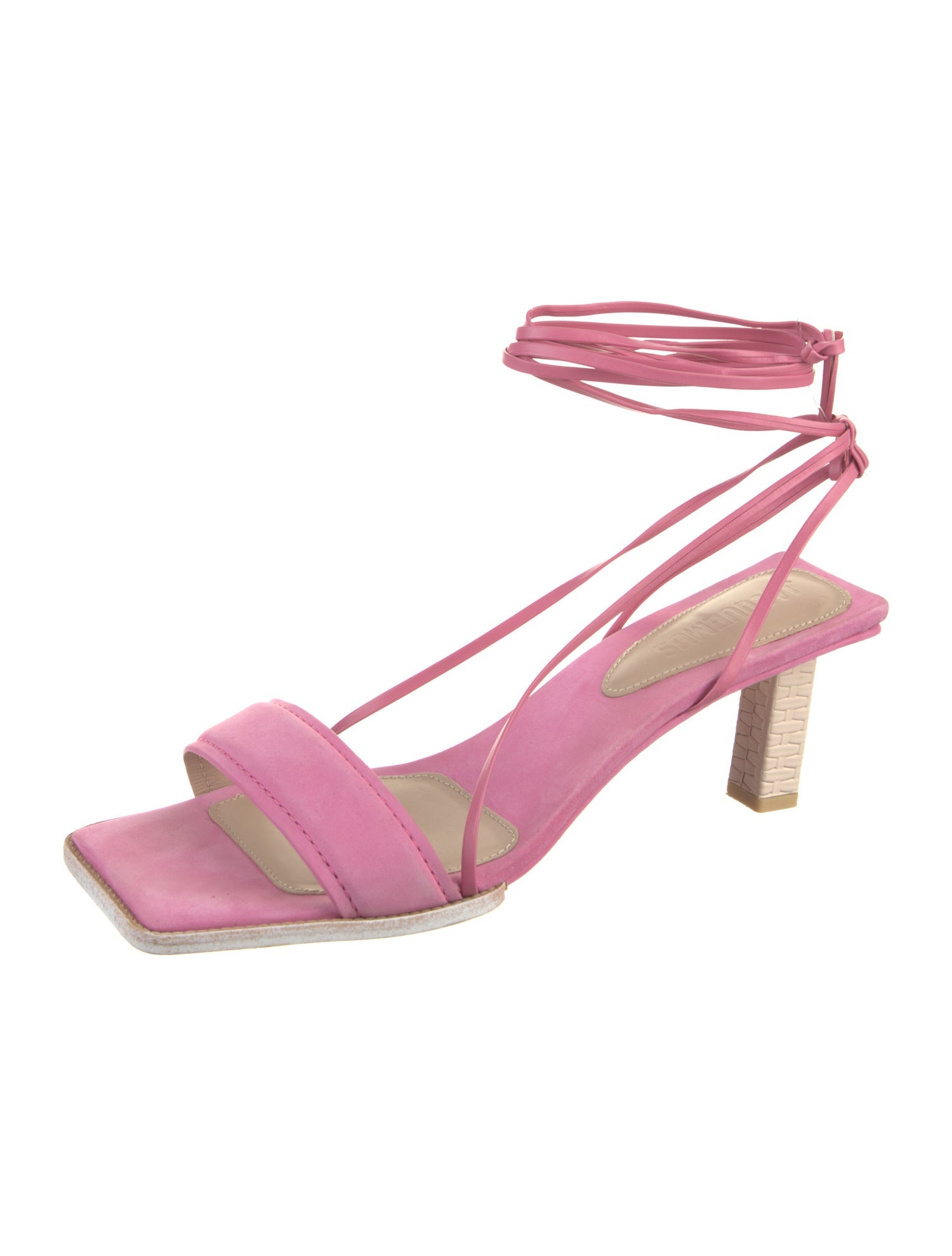 Jacquemus Suede Whipstitch Trim Slingback Sandals