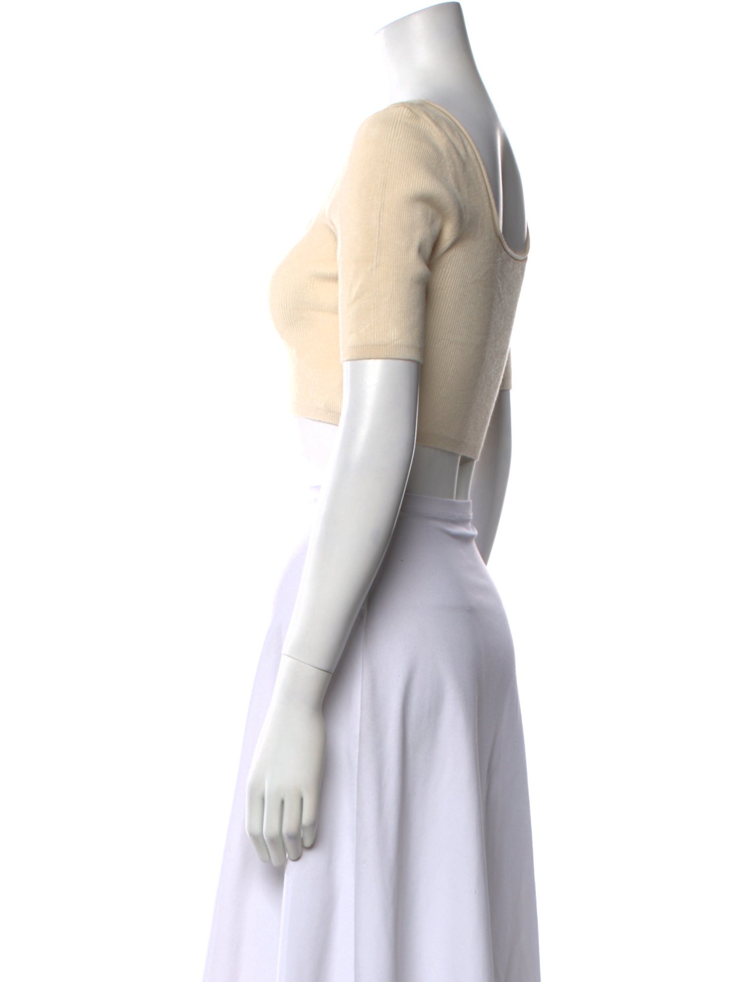 Jacquemus Square Neckline Short Sleeve Crop Top