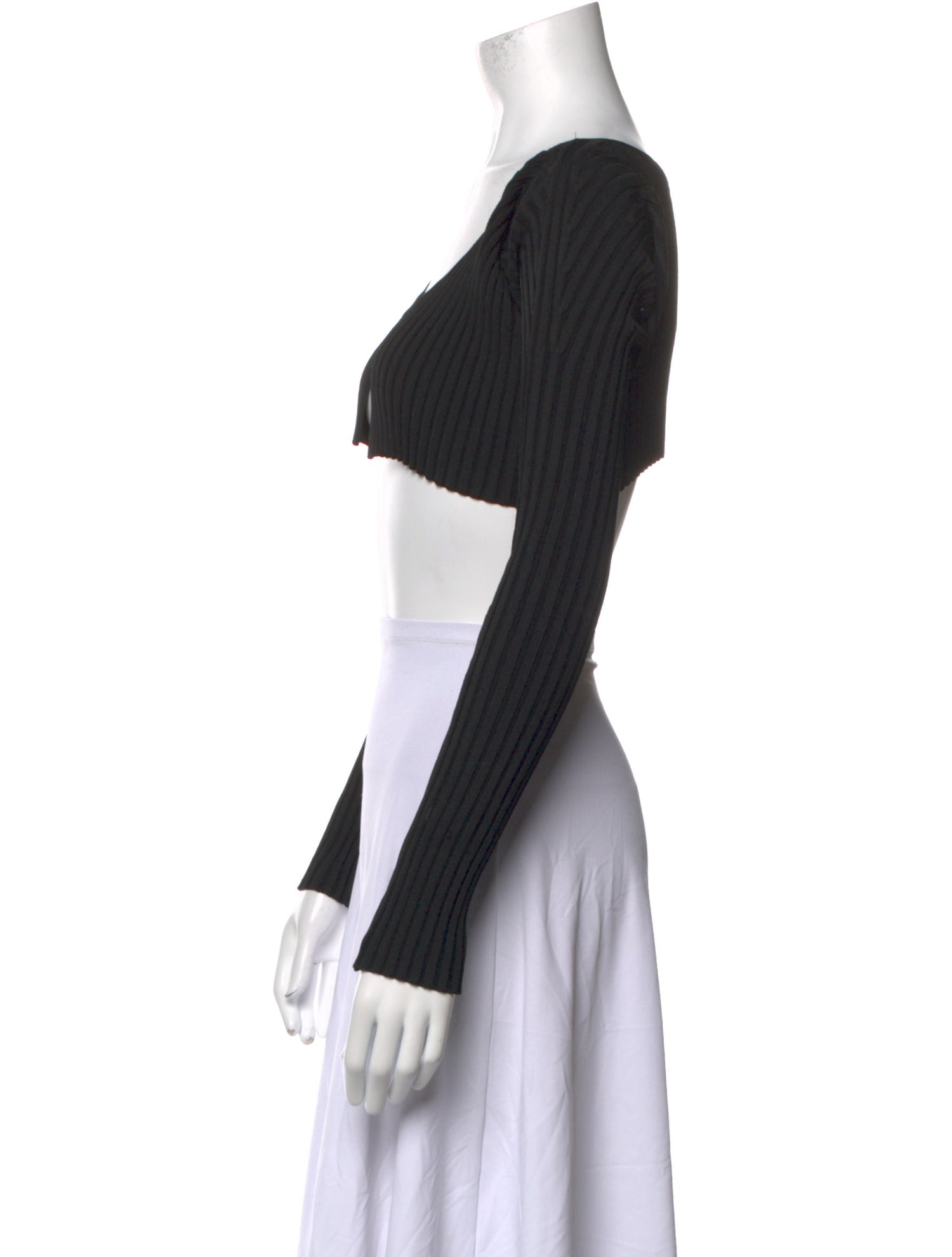 Jacquemus V-Neck Long Sleeve Crop Top