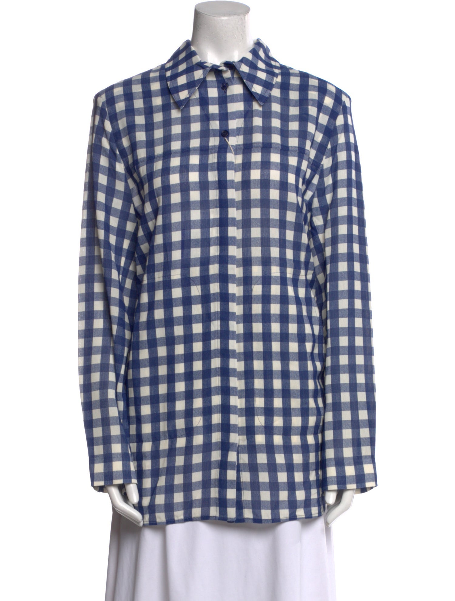 Jacquemus Plaid Print Long Sleeve Button-Up Top w/ Tags