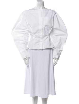 Jacquemus Off-The-Shoulder Long Sleeve Crop Top