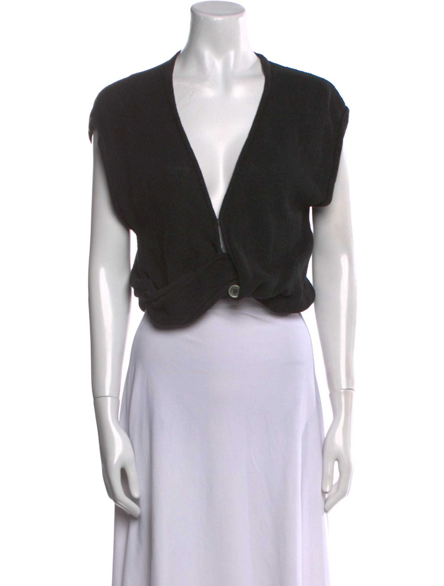 Jacquemus Linen V-Neck Crop Top