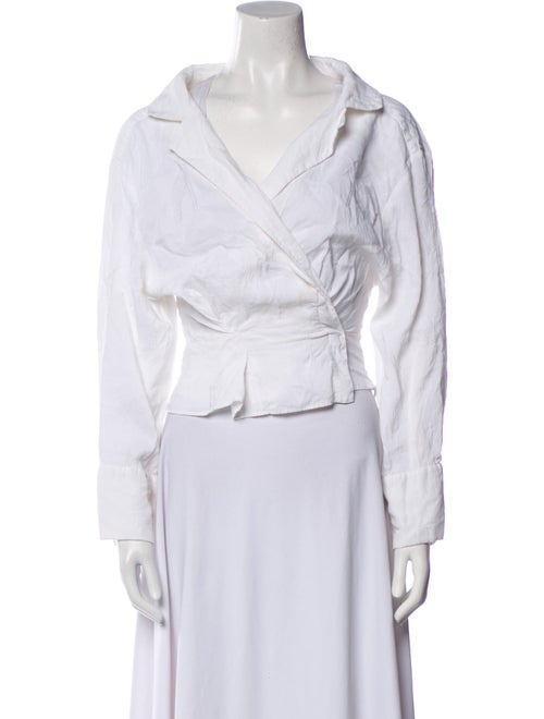 Jacquemus Linen V-Neck Crop Top