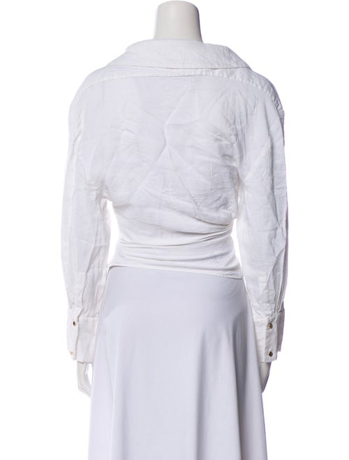 Jacquemus Linen V-Neck Crop Top