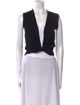 Jacquemus Plunge Neckline Sleeveless Crop Top