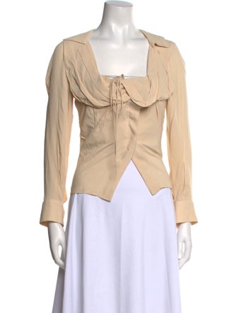 Jacquemus Square Neckline Long Sleeve Blouse