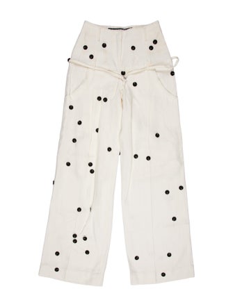 Jacquemus Polka Dot Print Wide Leg Pants