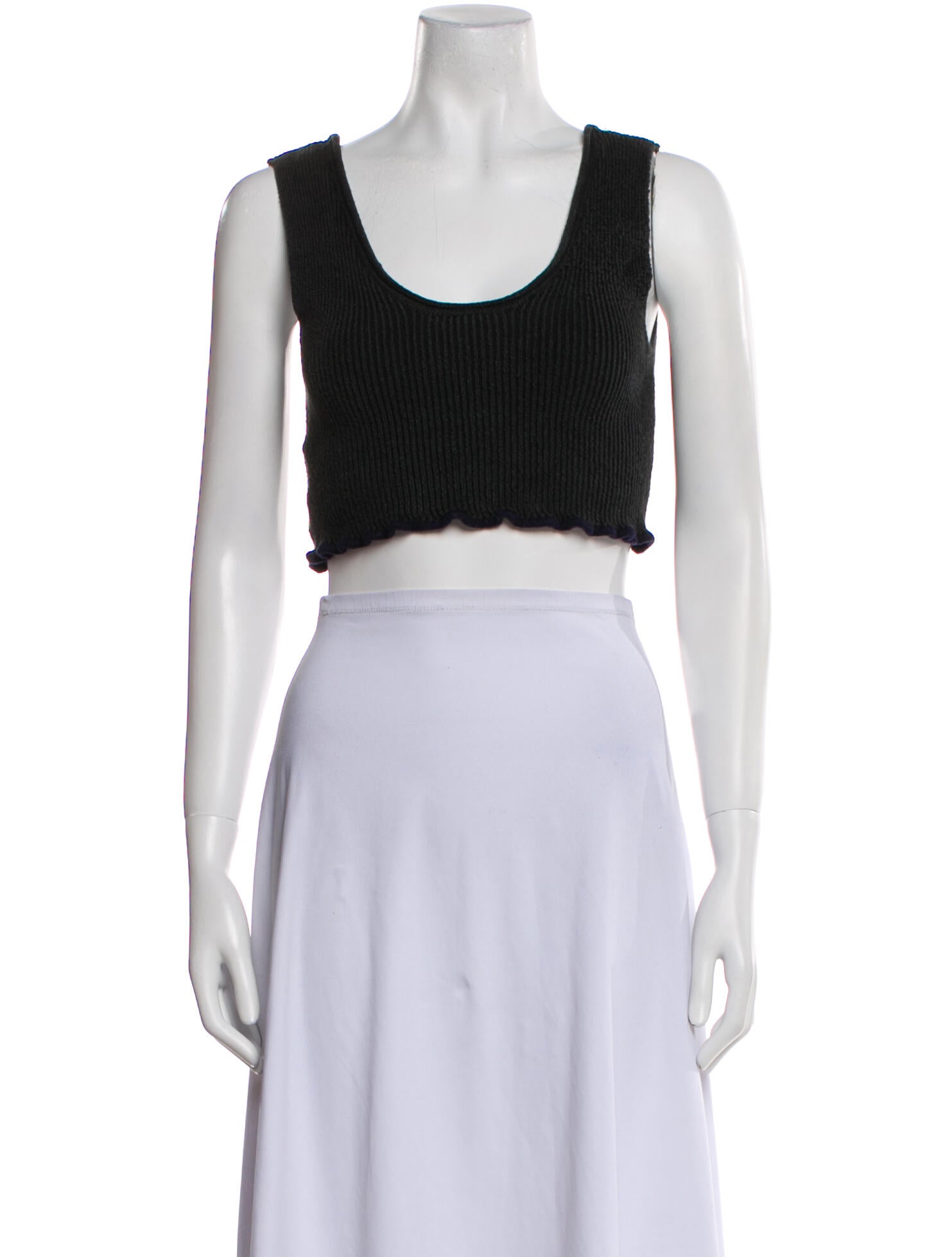 Jacquemus Linen Scoop Neck Crop Top