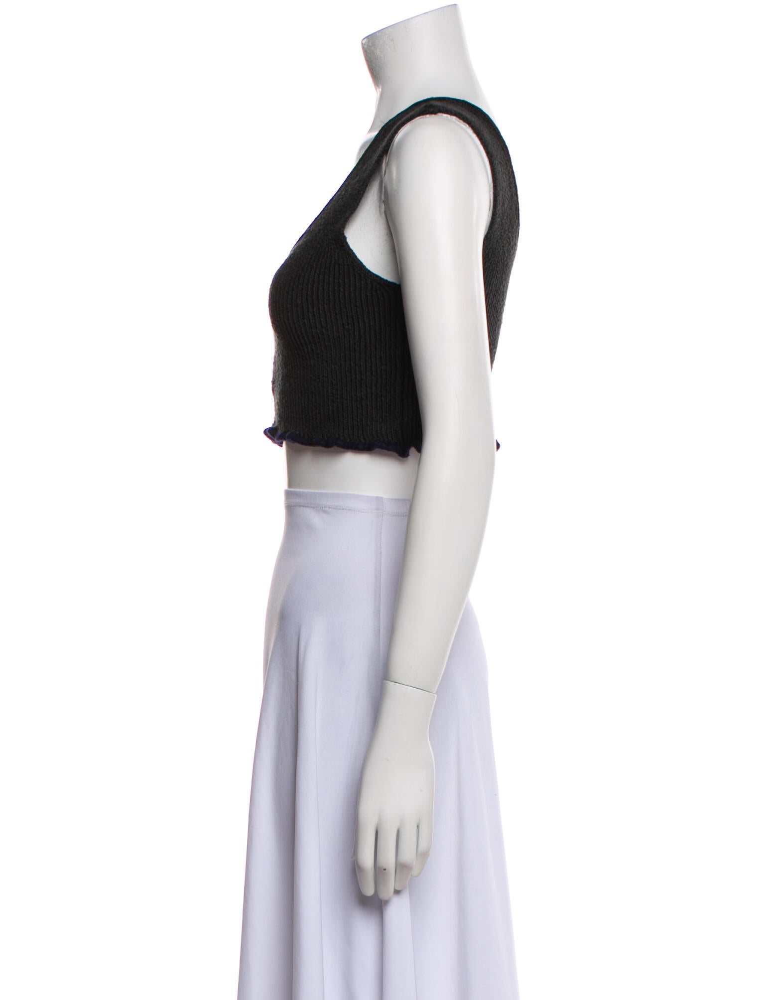 Jacquemus Linen Scoop Neck Crop Top