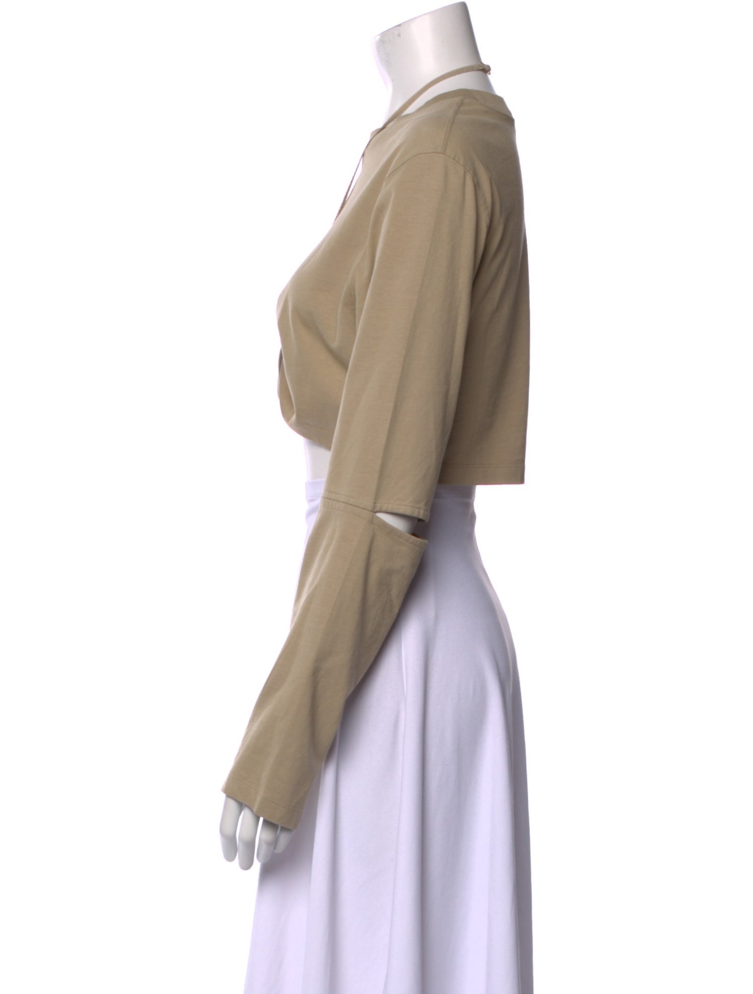 Jacquemus Mock Neck Long Sleeve Crop Top