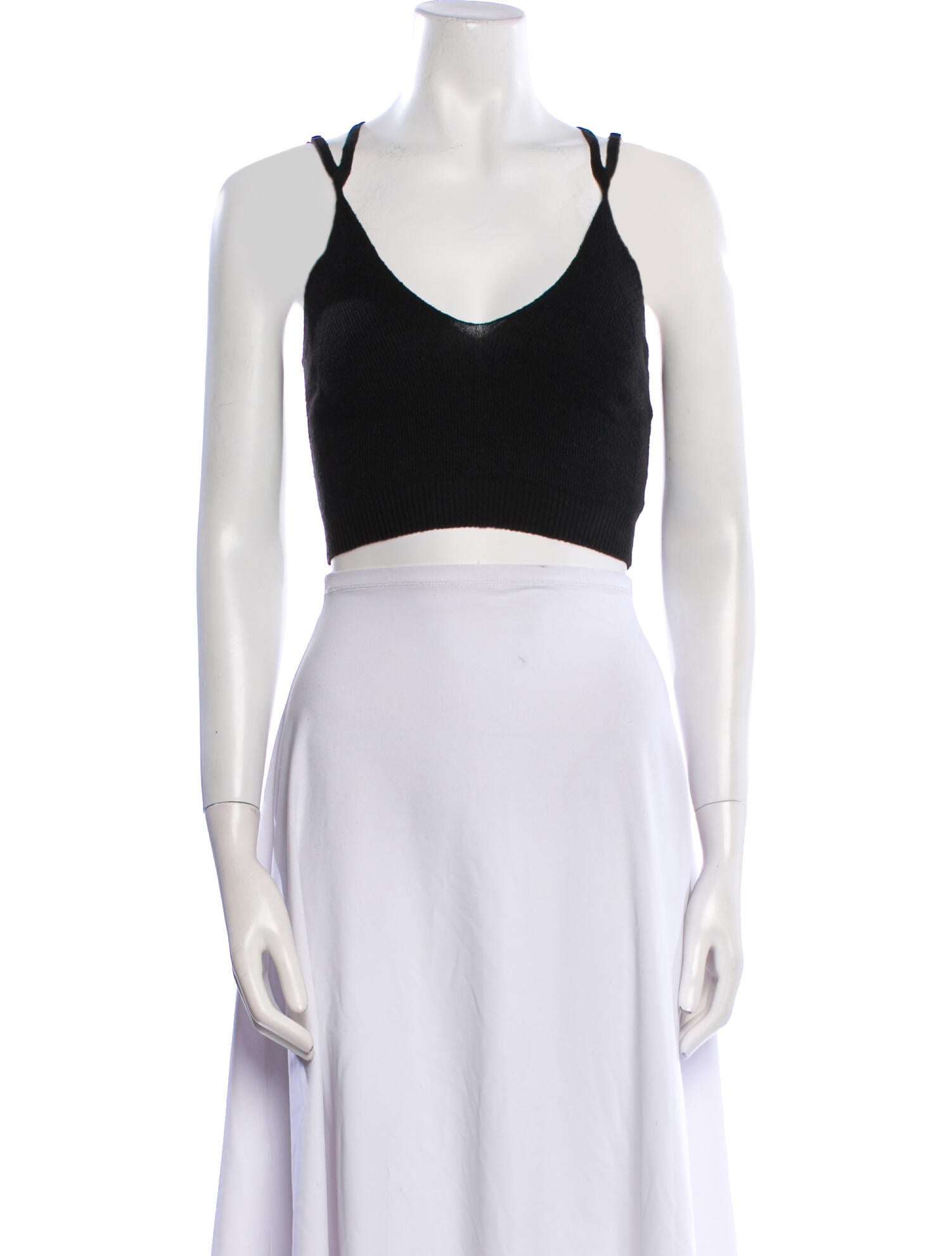 Jacquemus Linen V-Neck Crop Top