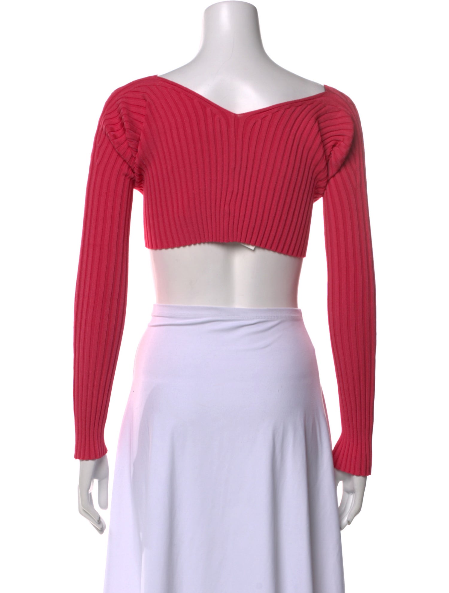 Jacquemus V-Neck Long Sleeve Crop Top