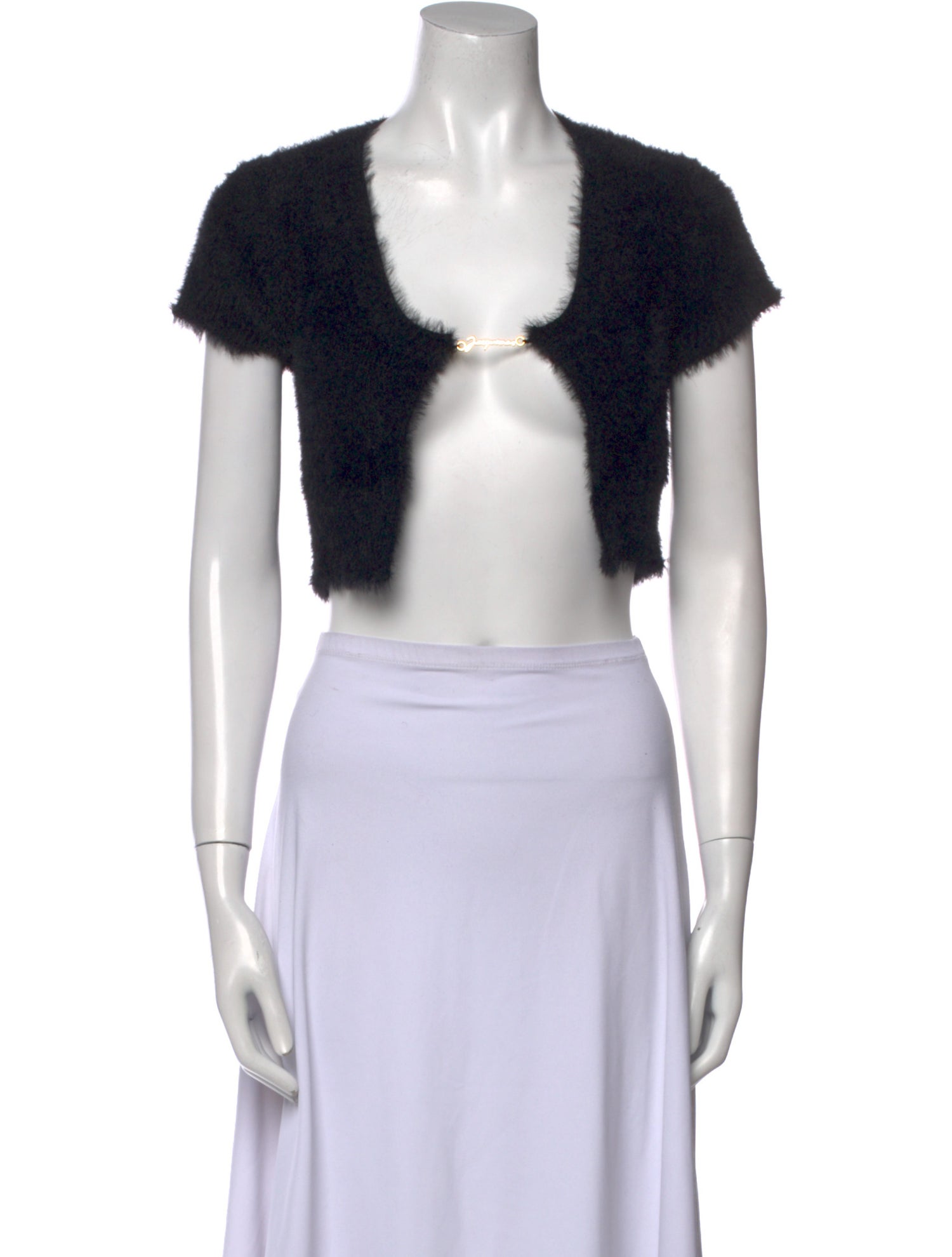 Jacquemus Open Front Short Sleeve Crop Top