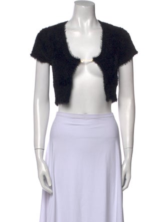 Jacquemus Open Front Short Sleeve Crop Top